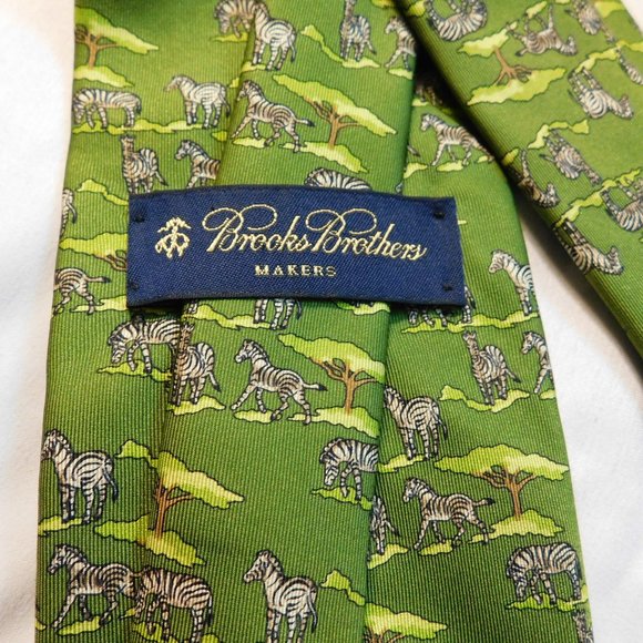 Brooks Brothers Makers Silk Zebra Print Tie - Picture 3 of 7